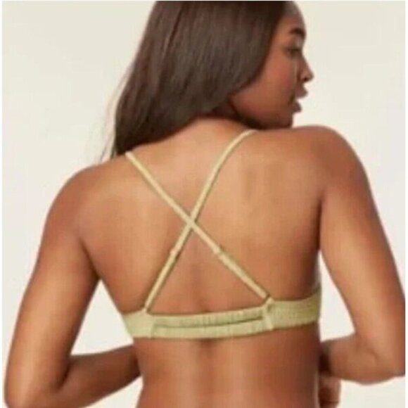 Andie Women's L The Hermosa Swim Top Sage Green Textured NWT - Picture 2 of 16